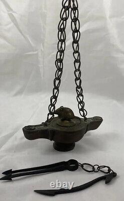 Rare Antique Italian Grand Tour Bronze Mouse Rat Oil Lamp Greek Roman Style 18c