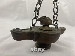 Rare Antique Italian Grand Tour Bronze Mouse Rat Oil Lamp Greek Roman Style 18c