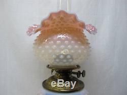 Rare Antique Matching Art Glass Gone With The Wind Table Lamp In Oil