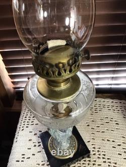 Rare Antique Panelled Shield Figural Victorian Lady 21 Oil Lamp Thuro Pg 103