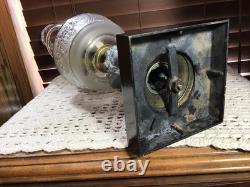 Rare Antique Panelled Shield Figural Victorian Lady 21 Oil Lamp Thuro Pg 103