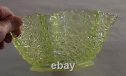 Rare Antique Vaseline Glass Dot & Daisy Lamp Shade Glows