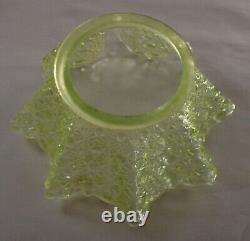 Rare Antique Vaseline Glass Dot & Daisy Lamp Shade Glows