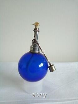 Rare Cobalt Blue Antique Jewelers / Watchmaker Alcohol Oil Lamp Made In Japan