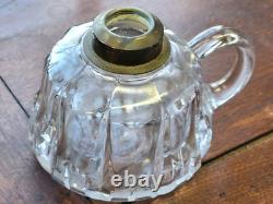 Rare Duncan Quartered Block Finger/Hand Oil Lamp EAPG Pattern Glass c1890s