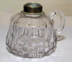 Rare Duncan Quartered Block Finger/Hand Oil Lamp EAPG Pattern Glass c1890s