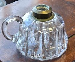 Rare Duncan Quartered Block Finger/Hand Oil Lamp EAPG Pattern Glass c1890s
