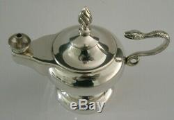 Rare English Sterling Silver Table Cigar Lighter Oil Lamp 1939 Antique