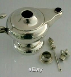 Rare English Sterling Silver Table Cigar Lighter Oil Lamp 1939 Antique