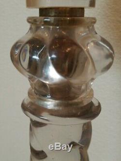 Rare Large 1800s Baccarat Crystal Oil Lamp Antique 25 Beautiful Tall