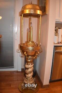 Rare Large Antique Vintage 1960s' Oil Rain Floor Lamp