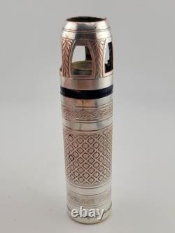 Rare One Of A Kind Antique Silver Metal & Enamel German Marine Oil Lamp