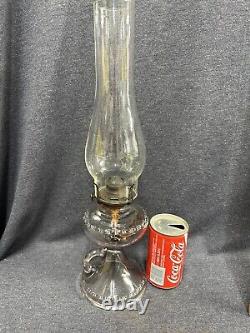 Rare Patented 1911 Antique EAPG Magnesium Glass Oil Finger Lamp Scovill Burner