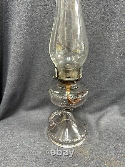 Rare Patented 1911 Antique EAPG Magnesium Glass Oil Finger Lamp Scovill Burner