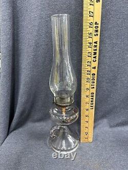 Rare Patented 1911 Antique EAPG Magnesium Glass Oil Finger Lamp Scovill Burner