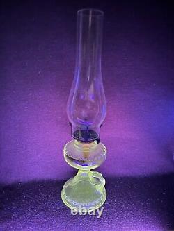 Rare Patented 1911 Antique EAPG Magnesium Glass Oil Finger Lamp Scovill Burner