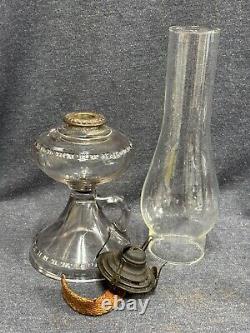 Rare Patented 1911 Antique EAPG Magnesium Glass Oil Finger Lamp Scovill Burner