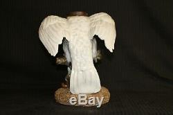 Rare Sitzendorf Porcelain Cockatoo Duplex Sized Oil Lamp