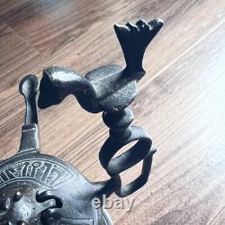 Rare Six Spout Antique Bronze Oil Lamp Middle Eastern Cat Lid Bird Handle