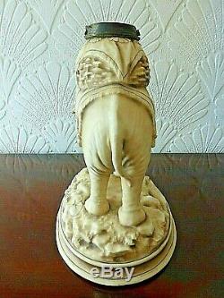 Rare Victorian Alfred Stelmacher Elephant Duplex Oil Lamp