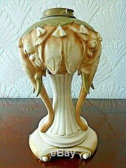 Rare Victorian Alfred Stelmacher Triple Elephant Duplex Oil Lamp