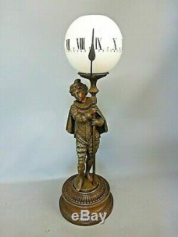 Rare Victorian Night Clock Candle / Oil Lamp Mystery Clock