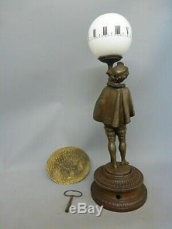 Rare Victorian Night Clock Candle / Oil Lamp Mystery Clock