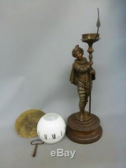 Rare Victorian Night Clock Candle / Oil Lamp Mystery Clock