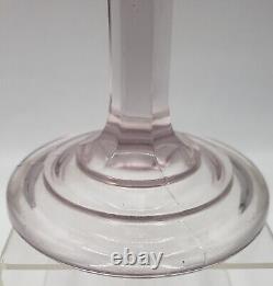 Rare c. 1870s LOMAX Gothic Thumbprint & Sawtooth Oil Lamp Sun Purple Tinted Glass