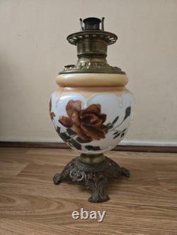 Rare find. 14 Height × 9 Width Consolidated Antique Beautiful Oil Lamp