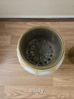 Rare find. 14 Height × 9 Width Consolidated Antique Beautiful Oil Lamp