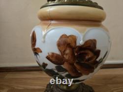 Rare find. 14 Height × 9 Width Consolidated Antique Beautiful Oil Lamp