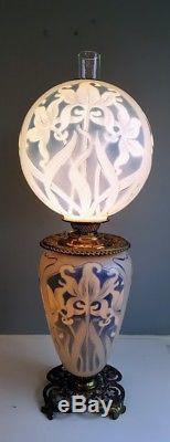 Really Gorgeous Large Antique Gone With The Wind Lamp Victorian 31 1/2 Tall
