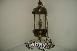 Retro Vintage 70's Rain Mineral Oil Metal Hanging Swag Lamp 30 Nude Goddess