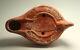 Roman North African Red Ware Terracotta Oil Lamp Depicting A Fish (m491)