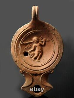 Roman Terracotta Oil Lamp Depicting Cupid (m735)