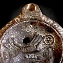 Roman Terracotta Oil Lamp Depicting Gladiator / Chariot