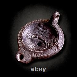 Roman Terracotta Oil Lamp Depicting Gladiator / Chariot
