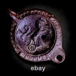 Roman Terracotta Oil Lamp Depicting Gladiator / Chariot