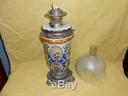 Royal Doulton Antique Florence Barlow Oil Lamp