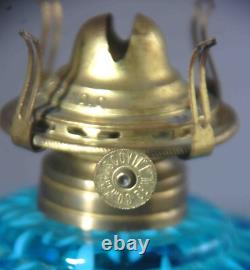 SCARCE Antique Blue Opalescent SNOWFLAKE Miniature Oil Hand/Finger Lamp S1-40