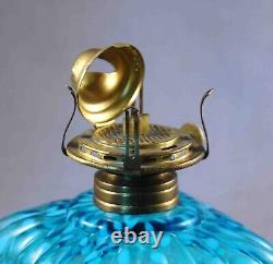 SCARCE Antique Blue Opalescent SNOWFLAKE Miniature Oil Hand/Finger Lamp S1-40
