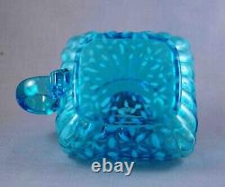 SCARCE Antique Blue Opalescent SNOWFLAKE Miniature Oil Hand/Finger Lamp S1-40