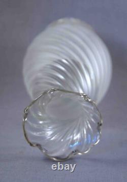 SCARCE Antique Blue Opalescent SNOWFLAKE Miniature Oil Hand/Finger Lamp S1-40