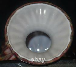 S-368 EOD Spattered Vertically Embossed Art Glass Mini Oil Lamp MINT Very Rare