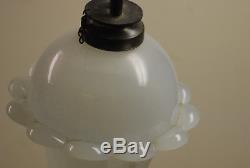 Sandwich glass clambroth whale oil lamp, 14 with burner, no damage, 1865-75