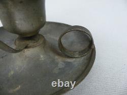 Scarce Antique American Pewter Gimbal Swing Double Burner Whale Oil Lamp