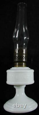 Scarce Antique ERADIATOR Miniature Oil Lamp LITTLE VESTA White Glass Embossed