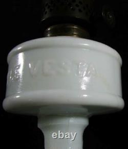 Scarce Antique ERADIATOR Miniature Oil Lamp LITTLE VESTA White Glass Embossed