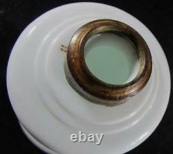 Scarce Antique ERADIATOR Miniature Oil Lamp LITTLE VESTA White Glass Embossed